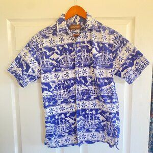 Cooke Street Sailboat Aloha Shirt – Blue M